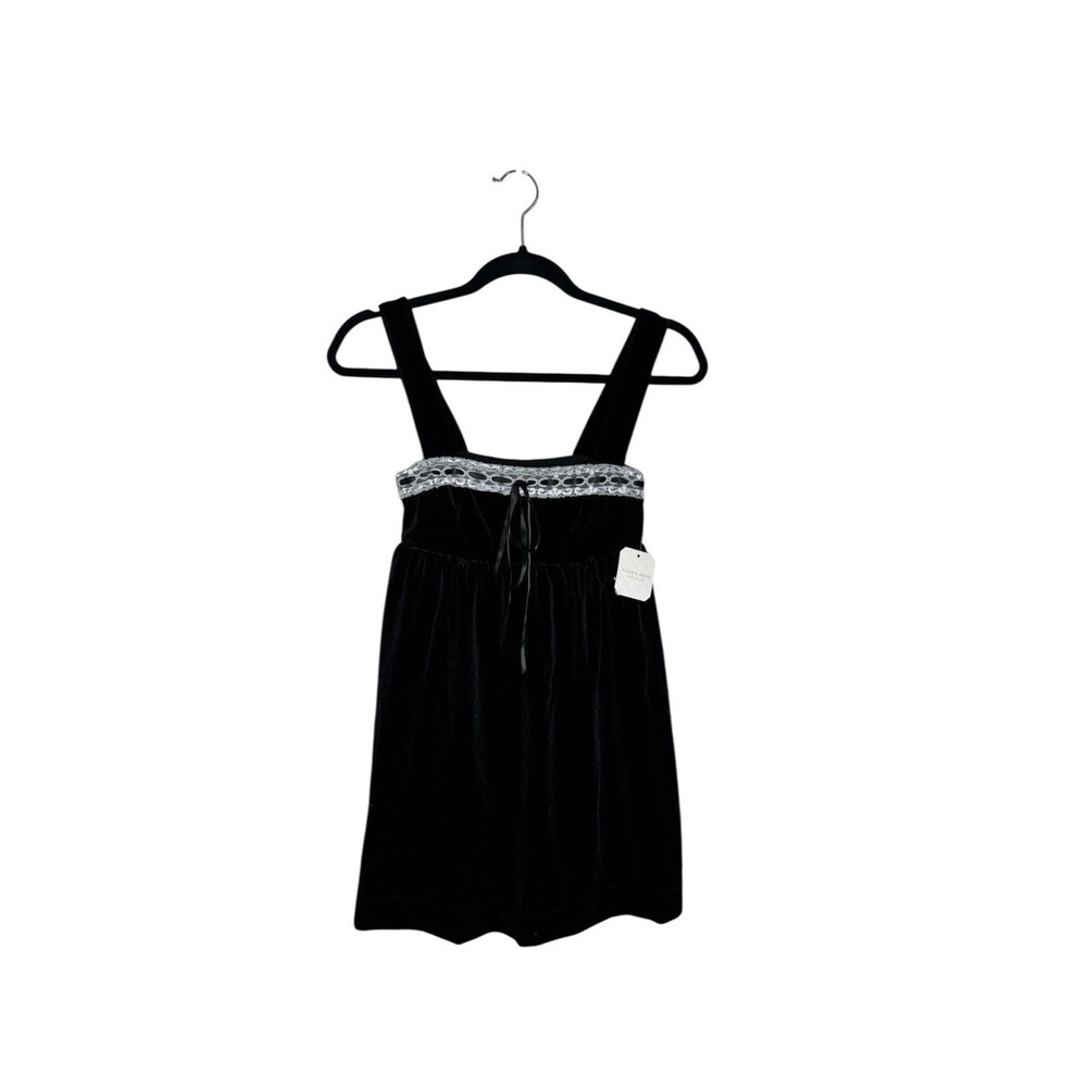 Altar’d State Black Velvet Lace Babydoll Mini Dress Whimsigoth Romantic Size S